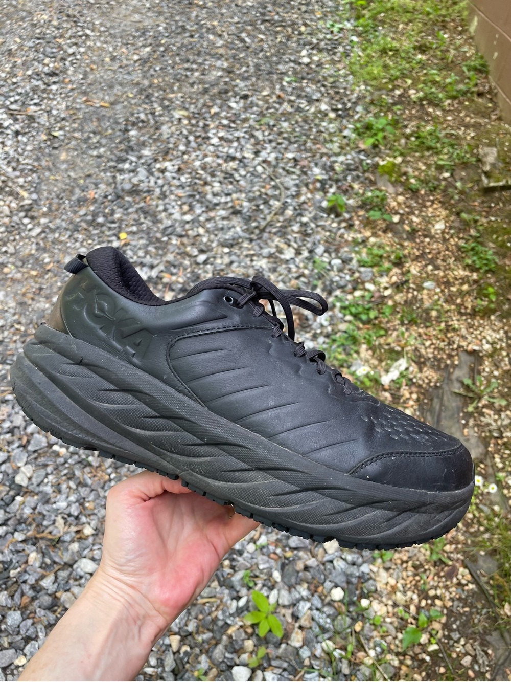 Hoka One Bondi SR Black Shoes Size 14 2E